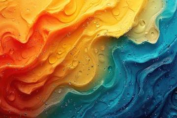 Foto op Aluminium A close up of a colorful liquid painting. © tilialucida