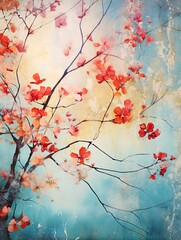 Spring Blossoms: Abstract Nature, Vintage Art Print