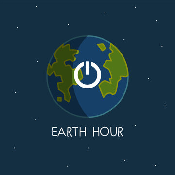Earth Hour Vector Illustration. Earth Hour Day. Earth Hour turn off the lamp.