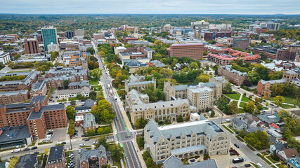 Aerial View of University of Michigan Campus and Cityscape