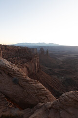 overlook from mesa arch at canyonlands national park 