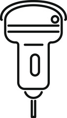 Cardiac exam icon outline vector. Sonograph clinic. Doctor device