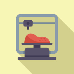 Bioprinting organ icon flat vector. Liver organ. Future dna monitor