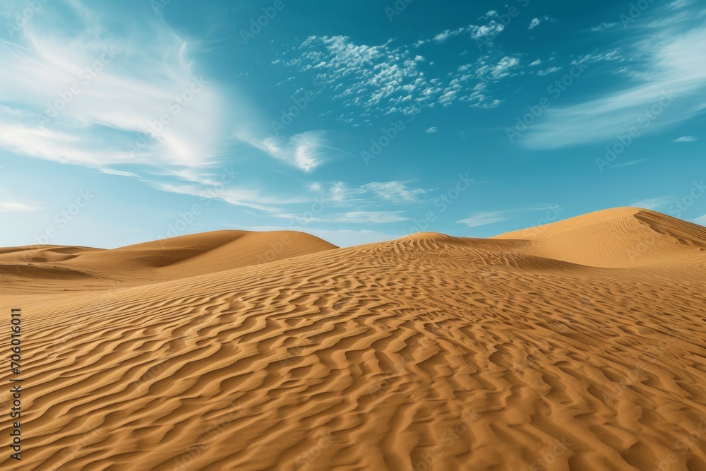 Poster desert in summer. background with selective focus and copy space
