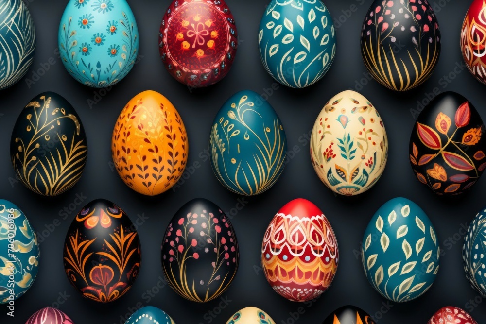 Poster easter pattern or backdrop. background with selective focus and copy space