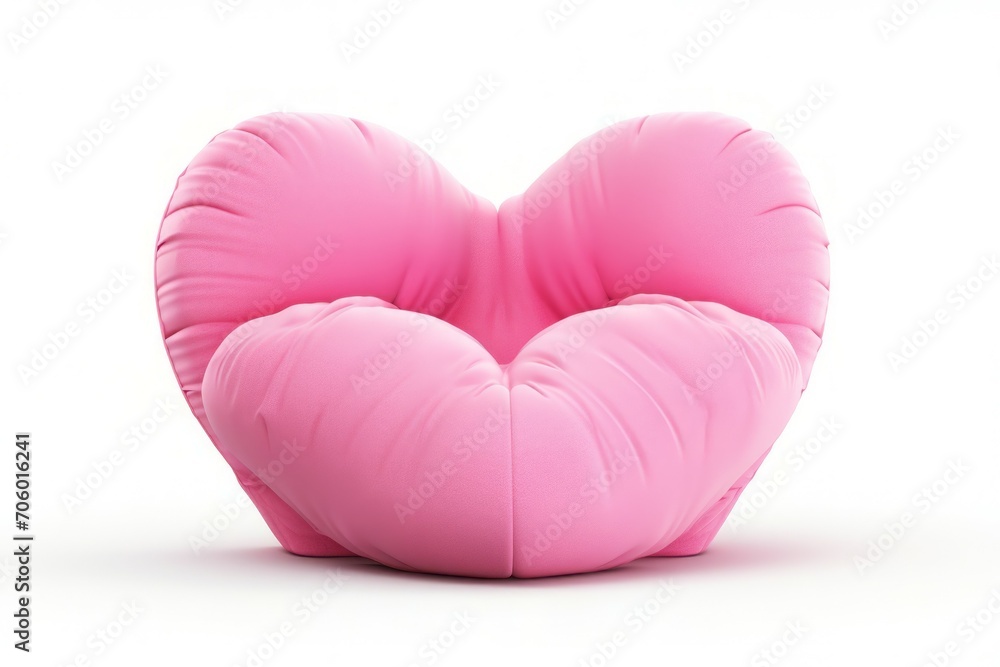 Poster armchair in the shape of a heart. background with selective focus and copy space