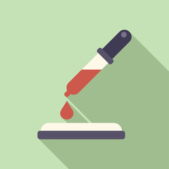 Science medical blood dropper icon flat vector. Future dna. Human healthcare