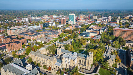 Aerial View of University of Michigan Campus and Urban Landscape