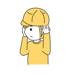 ヘルメットをかぶった作業員のイラスト