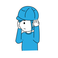 ヘルメットをかぶった作業員のイラスト