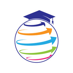 world education logo design vector graphic icon.