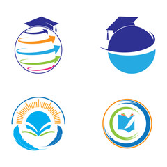 world education logo design vector graphic icon.