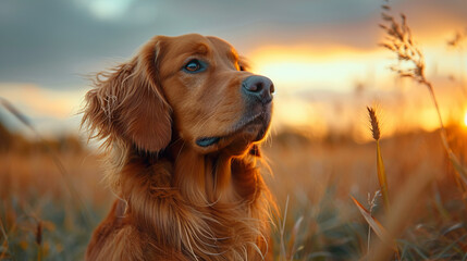 Obraz premium golden retriever in the field