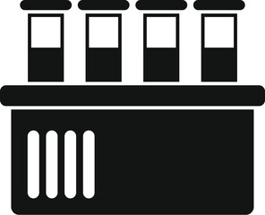 Test tubes blood icon simple vector. Bioprinting medicine. Medical health