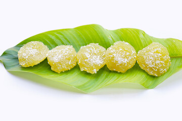 Steamed cassava cake. Thai dessert