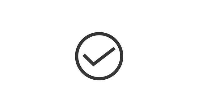 simple checklist icon animation with badge, footage black checklist success animated vector illustration graphic design