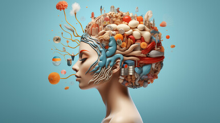 International Mind and Body Health Day 3d illustration. generative ai