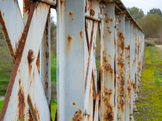 Metallic Perspective of Steel: Receding Gray and Oxidized Beams.