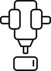 Monitor bioprinting icon outline vector. Computer science. Medical care