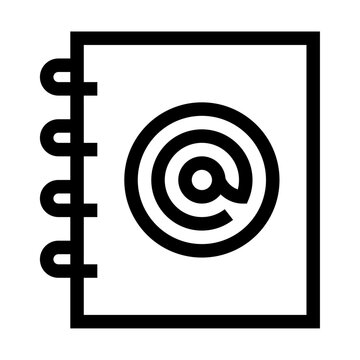 Icono de libreta de contactos. Registro de correos, direcciones. Ilustraci&oacute;n vectorial