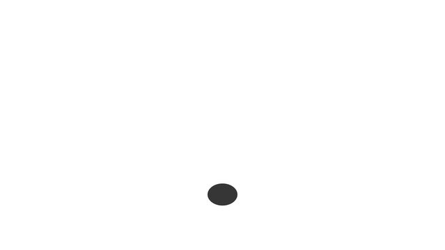 icon of dropped ball animation footage, dot motion graphic for loading animation of dropped black circle ball,