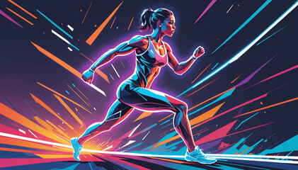 Obraz premium Athletes in competition, training, Olympics