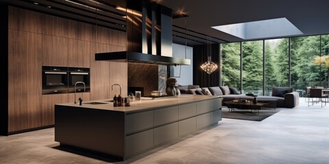 Luxurious interior design for modern homes, encompassing beautiful living spaces, bedrooms, and kitchens.