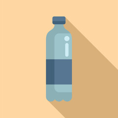 Mineral water bottle icon flat vector. Drinking machine supply. Selling snack