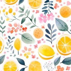 Seamless patterns featuring flowers, leaves, and botanical elements ,Simple and minimalistic patterns