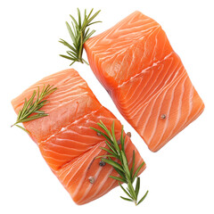 Fresh salmon, isolated on transparent background