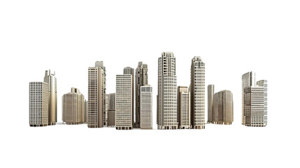 Tall Buildings in Snow Covered Field, Urban Structures Amidst Winter Scenery