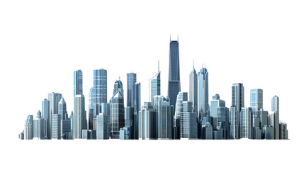 Impressive View of a Majestic City Skyline With Towering Buildings - obrazy, fototapety, plakaty