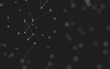 Fototapeta premium Abstract background. Molecules technology with polygonal shapes, connecting dots and lines. Connection structure. Big data visualization.