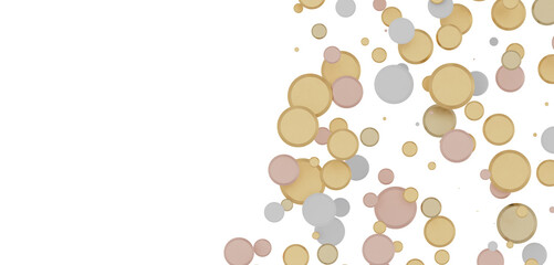 Gilded Celebration: Magnificent 3D Illustration of a Grand gold Confetti Event