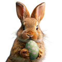 Fototapeta premium Rabbit Holding Easter Egg in Its Mouth