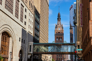 Fototapeta na wymiar Milwaukee Downtown Blend of Historic and Modern Architecture