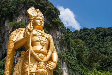 Hindu statue of Murugan outside Batu Caves Kuala Lumpur Malaysia
