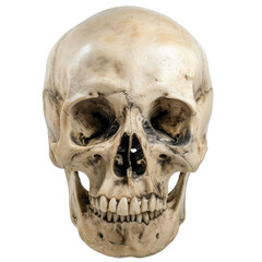 Human Skull on White Background - Anatomy, Death, and Symbolism