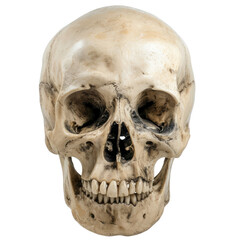 Fototapeta premium Human Skull on White Background - Anatomy, Death, and Symbolism