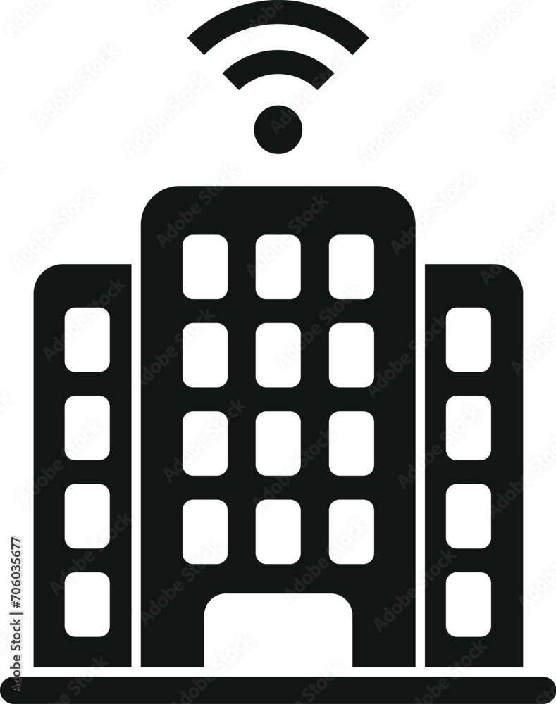 Poster building internet provider icon simple vector. data server location. network digital