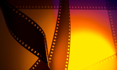 Cinema background banner with film strip