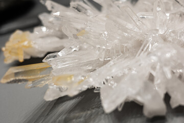 close up of white crystals