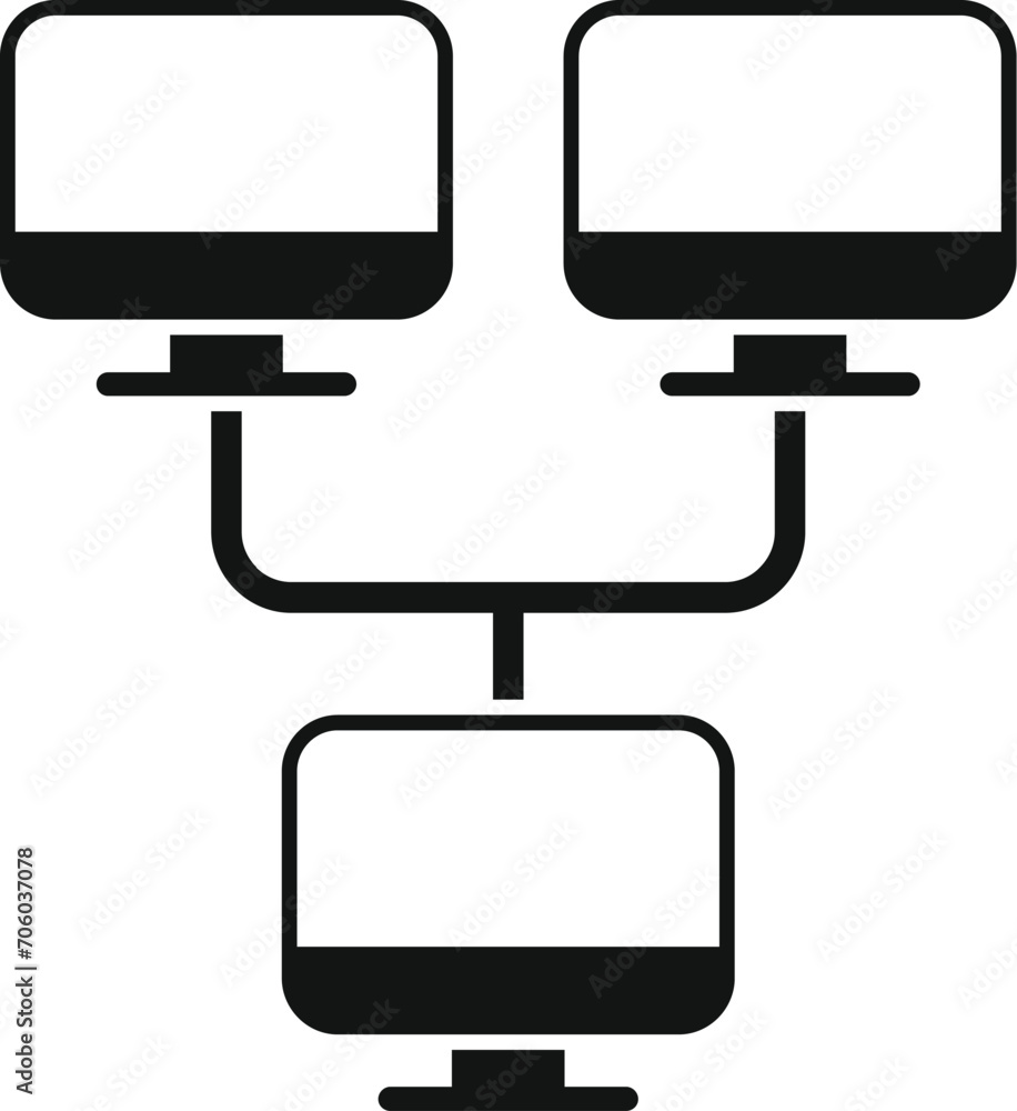Poster internet computer network icon simple vector. local data cloud. digital media