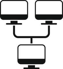 Internet computer network icon simple vector. Local data cloud. Digital media
