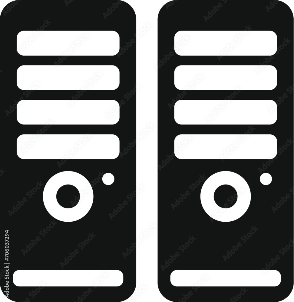 Poster computer network icon simple vector. data storage lock. internet provider