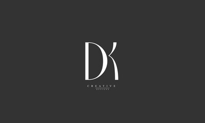 Alphabet letters Initials Monogram logo DK KD D K - obrazy, fototapety, plakaty