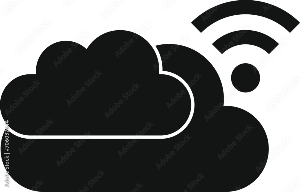Poster data cloud internet icon simple vector. information tech. admin online