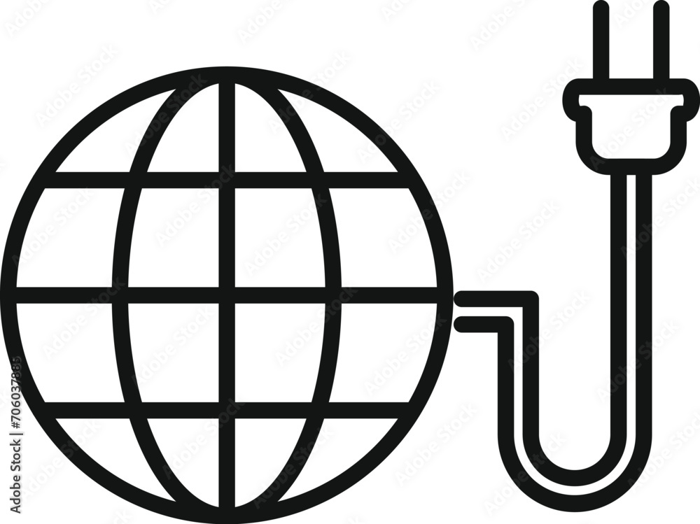 Aufkleber global internet provider icon outline vector. storage online cloud. server data