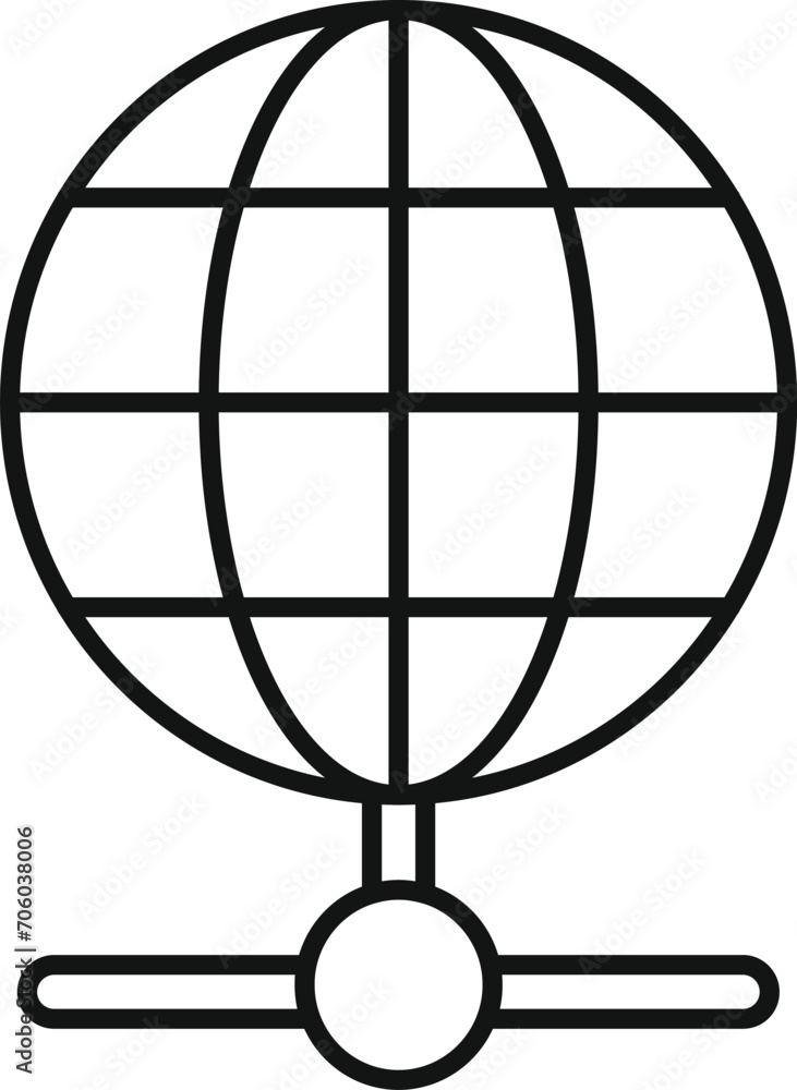 Poster digital data global connection icon outline vector. dark storage. cloud online lock