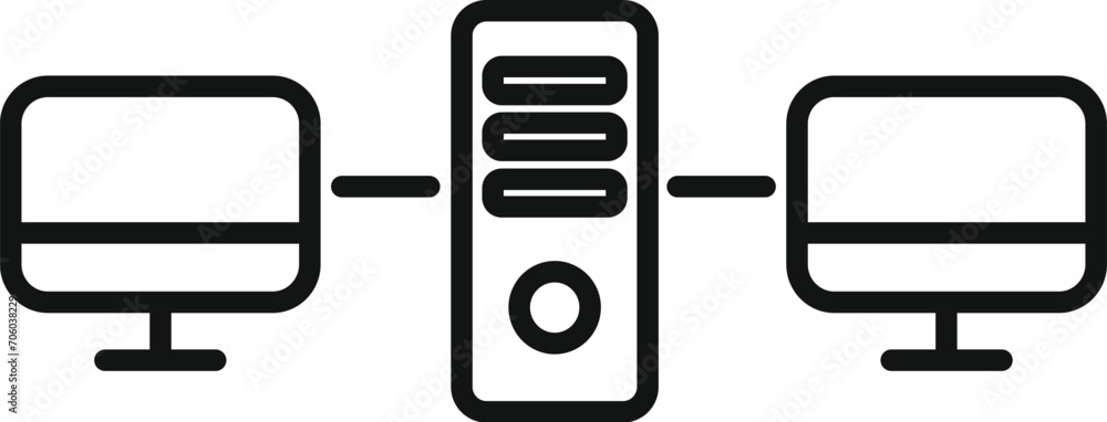 Poster cloud storage router icon outline vector. tech admin online. cellular device